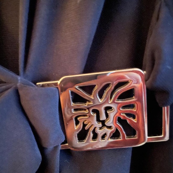 Anne Klein size 22W Vintage 3/4 Sleeve Black Knit blend Faux Wrap Dress - Picture 4 of 5